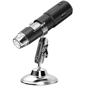WiFi Microscope Handheld Microscope Camera 50X-1000X Magnification 8 LED Lights Mini Handheld Microscope 1080P (Color : Black)