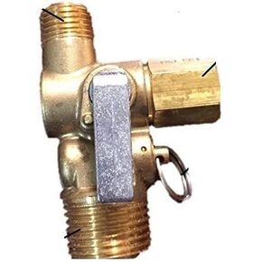 New Air Compressor Tank Manifold w/Built in Ball Valve and 130 PSI Safety Valve