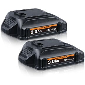 2Packs 3.0ah WA3520 LI-ION استبدال بطارية WORX 20V MAX بطارية الليثيوم متوافقة مع بطارية WORX 20V WA3578 WA3575 WA3520 WA3525 WG151S WG155S WG251S WG255S WG540S WG545S