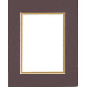 24x36 Maroon & Gold Double Picture Mats with White Core, for 20x30 Pictures