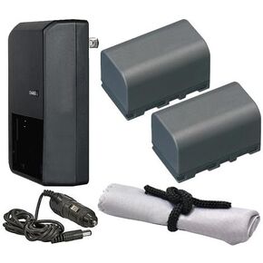 High Capacity Intelligent Batteries Compatible with JVC Everio GZ-HD3 (2 Units) + AC/DC Travel Charger