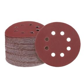 HARFINGTON 150pcs Hook and Loop Sanding Discs 5" 8-Hole 240 Grits Aluminum Oxide Abrasive Sandpaper for Random Orbital Sander Woodworking Sand Automotive Paint, Red