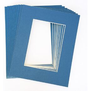 Topseller100 ، حزمة من 10 زرقاء 8x10 الحصير الحصير مع قطع بيضاء أساسية مقطوعة ل 5 × 7 صور