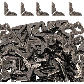 100pcs Book Corner Protectors, Iron Book Corner Protectors Book Edge Protector Book Corner Edge Cover Guard for Notebook Scrapbook Paperback (Black)