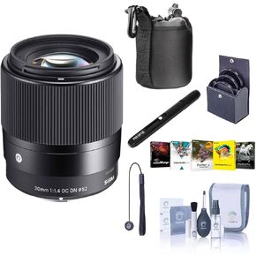 Sigma 30mm f/1.4 DC DN Contemporary Lens for Canon EF-M, Bundle with ProOptic 52mm Filter Kit, Lens Cleaner, Lens Pouch, Cleaning Kit, Cap Keeper, PC Software Kit