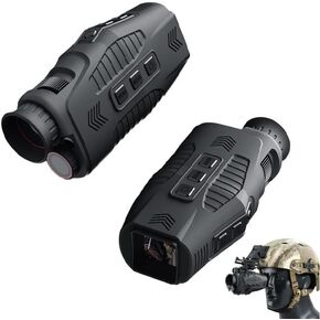 2Pack Digital Night Vision Monocular,1080P Infrared Ultralight Digital Night Vision Helmet Goggles,5X Digital Zoom 984Ft Full Dark Viewing Distance,7-Level Adjustable for Camping,Wildlife Watching