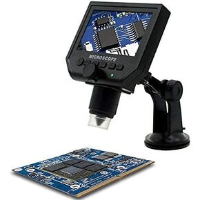 600X 3.6MP Digital HD Microscope Portable 4.3" LCD Mobile Phone Repair Endoscope Magnifier Camera Electronic Video Microscopes Compound Microscop (Color : Black Magnification : 600X)