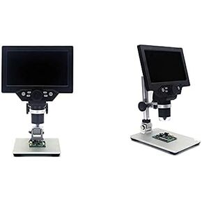 G1200 المجهر الرقمي 7 بوصة لون كبير SN شاشة LCD قاعدة كبيرة 12 ميجابكسل 1-1200X تضخيم مستمر مع (لون: سدادة الولايات المتحدة)