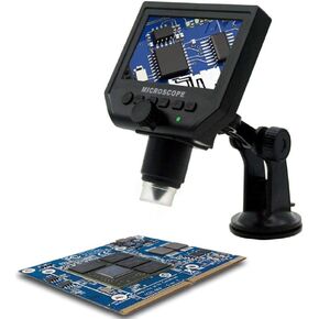 Loadfckcer Digital Portable HD Microscope [3.6 megapixel 1-600 x 4.3 LCD Screen/Resolution 1080P 720P / VGA Adjustable Camcorder Recorder Built-in Rechargeable Lithium Battery]