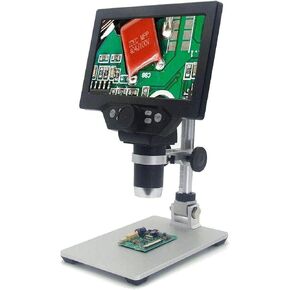 Decor 7" HD Digital Microscope 1-1200X Continuous Zoom Magnifier G1200 12MP for Plant Skin Examination Textile Jewelry