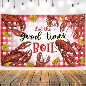 Crawfish Banner Lobster Sign Seafood Boil Party Decor Crawfish Decorations Boil Party Decorts لعيد ميلاد المنزل