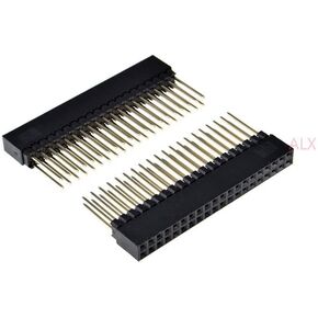 5PCS 2x20 PIN Double Row Straight Female PIN Header 2.54MM Pitch pin Long 12MM Strip Connector Socket 2 * 20 40 PIN 2x20pin pc104