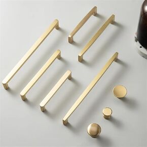 Solid Brass Handle Pure Copper Cabinet Pull Drawer Handles Wardrobe Bar Pulls Knobs for Furniture Kitchen Cabinet Long Handles 1Pcs (Color : LT29, Size : 6pc)