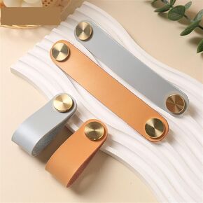 Leather Drawer Handles 96-128mm Drawer Cupboard and Wardrobe Pulls Modern Door Handles for Cabinet Kitchen Furniture Knobs 1Pcs (Color : MBS126-3)