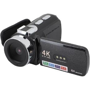 Yunseity 4K Video Camera Camcorder, 64MP Digital Camera Recorder with 3 Inch Flip Display LED Fill Light, Autofouse Compact Small Cameras with Multiple Filters for Photography