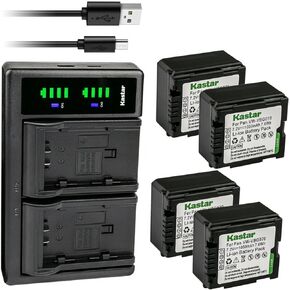 Kastar VW-VBG070 LTD2 USB Battery Charger Replacement for Panasonic HDC-HS20, HDC-HS20K, HDC-HS100, HDC-HS100GK, HDC-HS200, HDC-HS250, HDC-HS250K, HDC-HS300, HDC-HS300K, HDC-HS300P