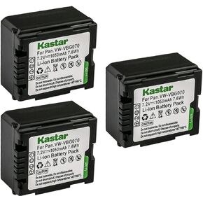 Kastar 2-Pack Battery Replacement for Panasonic HDC-HS20K, HDC-HS100, HDC-HS100GK, HDC-HS200, HDC-HS250, HDC-HS250K, HDC-HS300, HDC-HS300K, HDC-HS300P, HDC-HS300PC, HDC-HS350, HDC-HS700, HDC-HS700K