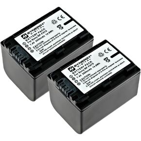 Synergy Digital Camcorder Batteries, Compatible with Sony HDR-CX500V Camcorder, (Li-ion, 7.4V, 2000 mAh), Replacement for Sony NP-FH70 H Battery, Pack Includes: 2 x SDNPFH70 Batteries