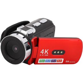 Yoidesu Video Camera Camcorder, HD 4K 64MP Digital Cameras Recorder for YouTube TikTok, 3 Inch 180 Degree Rotation Screen Vlogging Camcorders for Kids,Teens,Students,Beginners