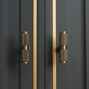 Retro Solid Bronze Brass Knurled Handle Pulls Cupboard Wardrobe Dresser Box Drawer Cabinet Knobs and Handles Furniture Hardware 1Pcs (Color : Small-Single Hole)