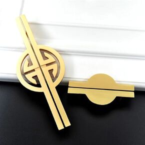 Chinese Golden Furniture Handle for Cabinets and Drawers Light Luxury Shoe Cupboards Bookcase Dresser Wine Cabinet Pulls 1Pcs (Color : Handle 320mm)
