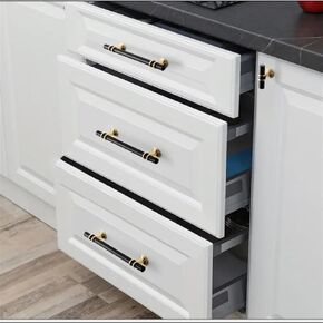 T Bar Cabinet Cupboard Hardware Door Furniture Knobs Drawer Kitchen Pull Decorative Silver Black Gold Cabinet Knobs and Handles 1Pcs (Color : Gold Drawing 320)