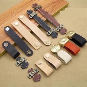 Leather Handle Bag Handle Drawer Door Knob Brown Black Furniture Handle Hardware Decoration Zinc Alloy Cabinet Dresser 1Pcs (Color : MBS0041-7, Size : 1PCS)