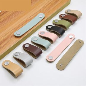 Wardrobe Leather Handles 96mm Dresser Drawer Cupboard Door Knobs Modern Kitchen Cabinet Furniture Pulls Leather Handle 1/6/10Pcs (Color : MBS-6887-36, Size : 6 PCS)
