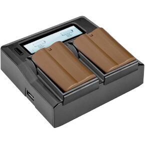 2X EN-EL15c 16.8Wh 7V 2400mAh Lithium-Ion Battery, Bundle with Dual Smart Charger & 2X Smart Charger Plate