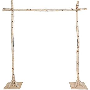 7.5 feet Natural Birch Wood Square Backdrop Stand Wedding Arch | Wooden Poles for Photography Outdoor or Indoor Party Event Reception Home Decorations Supplies