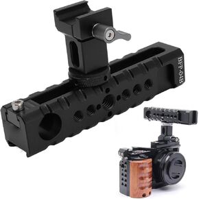 Camera Top Handle Cold Shoe Mount, Handle Grip Video Stabilizing Rig with 1/4 inch 3/8 inch Screw, for DSLR Camera