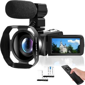 50MP 4k Camcorder with Battery and Microphone