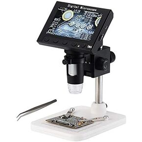 HLZS-1000X USB Digital Microscope 4.3 Inch LCD Display VGA Microscope with 8LED and Bracket for PCB Motherboard Repair