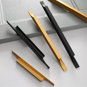 Matte Black Furniture Handles Gold Kitchen Cabinets Cupboard Pulls Handles for Cabinets and Drawers Wardrobe Pulls Drawer Knobs 1Pcs (Color : Gold-96mm)
