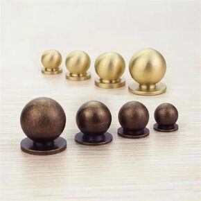 Solid Brass Handle Kitchen Cabinet Handles Ball Handle Wardrobe Door Handles Cabinet Spherical Single-Hole Simple Small Knobs 1Pcs (Color : Matte Brushed 19mm)