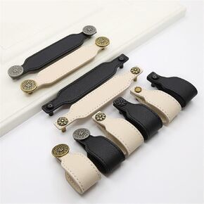 128mm Leather Kitchen Handles Nordic Drawer Cabinet Knobs and Wardrobe Handles Furniture Door Pulls Hardware 1Pcs (Color : 6)