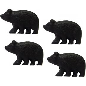 Rustic Black Bear Drawer Pulls (Set of 4 Knobs)