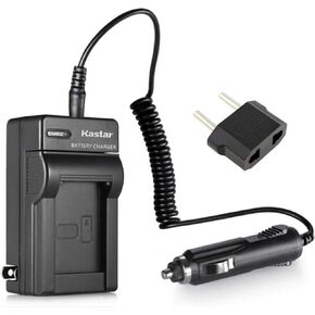 Kastar AC Charger with Car Adapter Compatible with Sharp VL-E680U, VL-E685U, VL-E700, VL-E700U, VL-E720, VL-E720H, VL-E720U, VL-E750U, VL-E760, VL-E760H, VL-E760U, VL-E765U