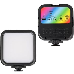 ضوء فيديو RGB المحمول مع 70 LED ، متوافق مع Fujifilm FinePix S8500 ، ودرجة حرارة اللون القابلة للتعديل ، وبطارية قابلة لإعادة الشحن طويلة الأمد