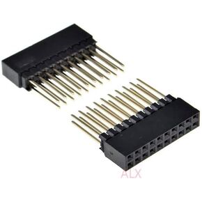 5PCS 2x10 PIN Double Row Straight Female PIN Header 2.54MM Pitch pin Long 12MM Strip Connector Socket 2 * 10 20 PIN 2x10pin pc104
