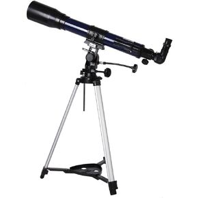 Refractor Telescope with Tripod ; Finder Scope Portable Telescope for Kids ; Astronomy Beginners Travel Scope Blue