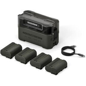 Tilta LP-E6P Battery Charging Kit with 4 USB-C Rechargeable Batteries – Compatible with Canon EOS R5 Mark II, R6 Mark II, R7, R6, R5, R, 5D IV, 6D, 7D II, 90D, 80D, 70D, 60D, 60Da – Green