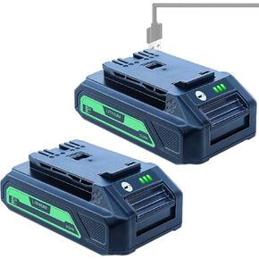 DTK 2 Packs 3.0Ah Replacement for Greenworks 24V Battery 29842 29852 BAG709 BAG710 for Compatible with 20352 22232 2508302 Tools 2 Packs