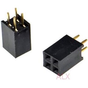 50pcs 2x2 دبوس الصف مزدوج رأس أنثى دبوس رأس 2.54 مم موصل مشجرة الموصل 2 * 2p 2 pin 2pin للوحة ثنائي الفينيل متعدد الكلور