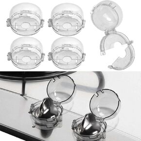 5pcs Stove Knob Safety Covers, Gas Stove Knob Locks,Universal Gas Knob Covers Clear View Childproof Oven Knob Covers for Kids and Pets