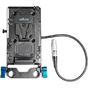 IndiPRO V-Mount Battery Adapter Plate with LEMO Type Cable for Canon C300 Mark II w/ 15mm Rod System (24")