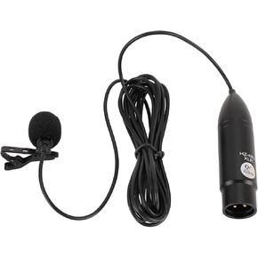 GOWENIC XLR 48V Phantom Power Lavalier Microphone, 3 Pin XLR Mono Omni Directional Lapel Mic External Lav Mic for Filming, Podcast, Livestream, Interviews, or YouTube Recording