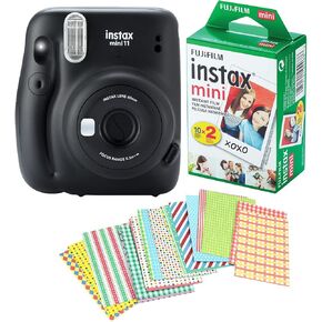 Fujifilm Instax Mini 11 Camera with 20 Fuji Instant Films and Quality Photo Stickers (Charcoal Grey)…