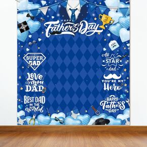 Happy Fathers Day Banner Large Fathers Day Decorations Backdrop for Photography Fathers Day Photo Background Blue Tie Fathers Day Photo Booth Father's Family Birthday Party