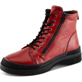 Spring Step Women's HOYLEIN Combat Boots with Double Zipper, Rich Leathers, and Removable Insoles
